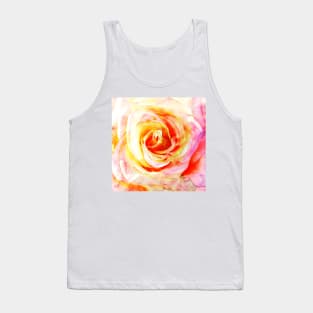 Pink and Yellow Rose Flower Tank Top